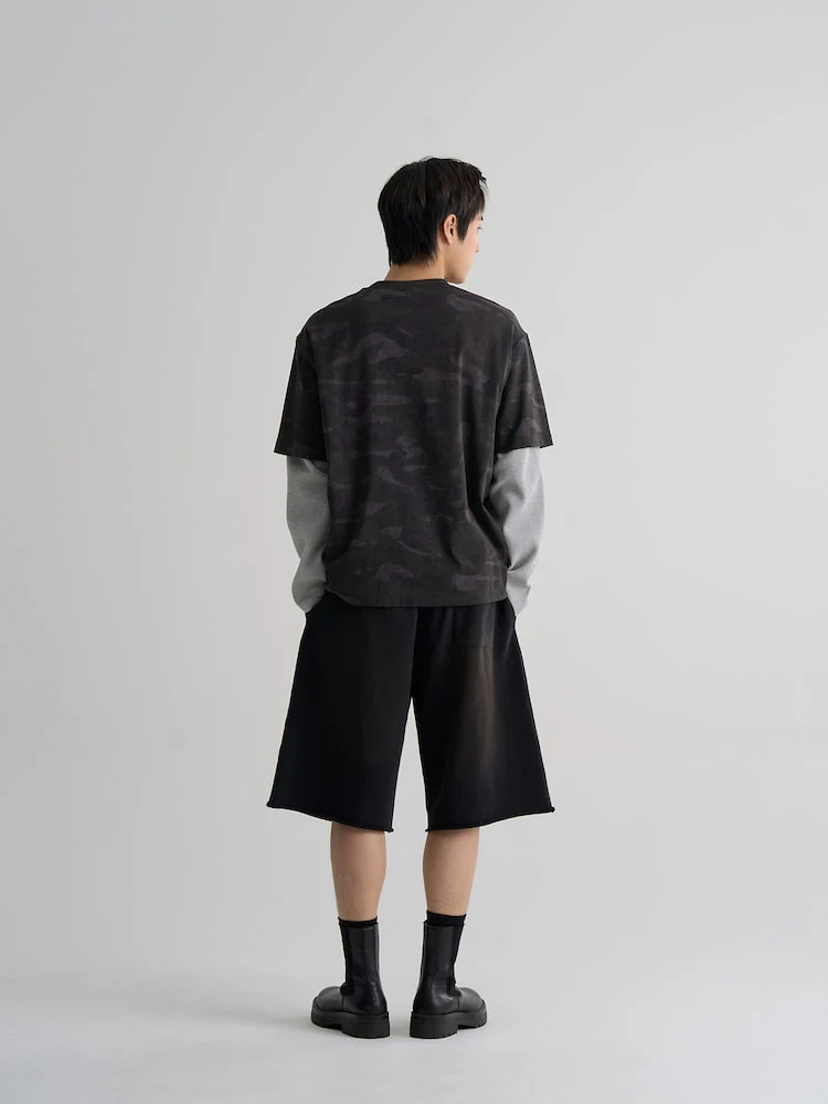 S.W.Smiley Camo Graphic Short Sleeve Tee - Black - Image 4