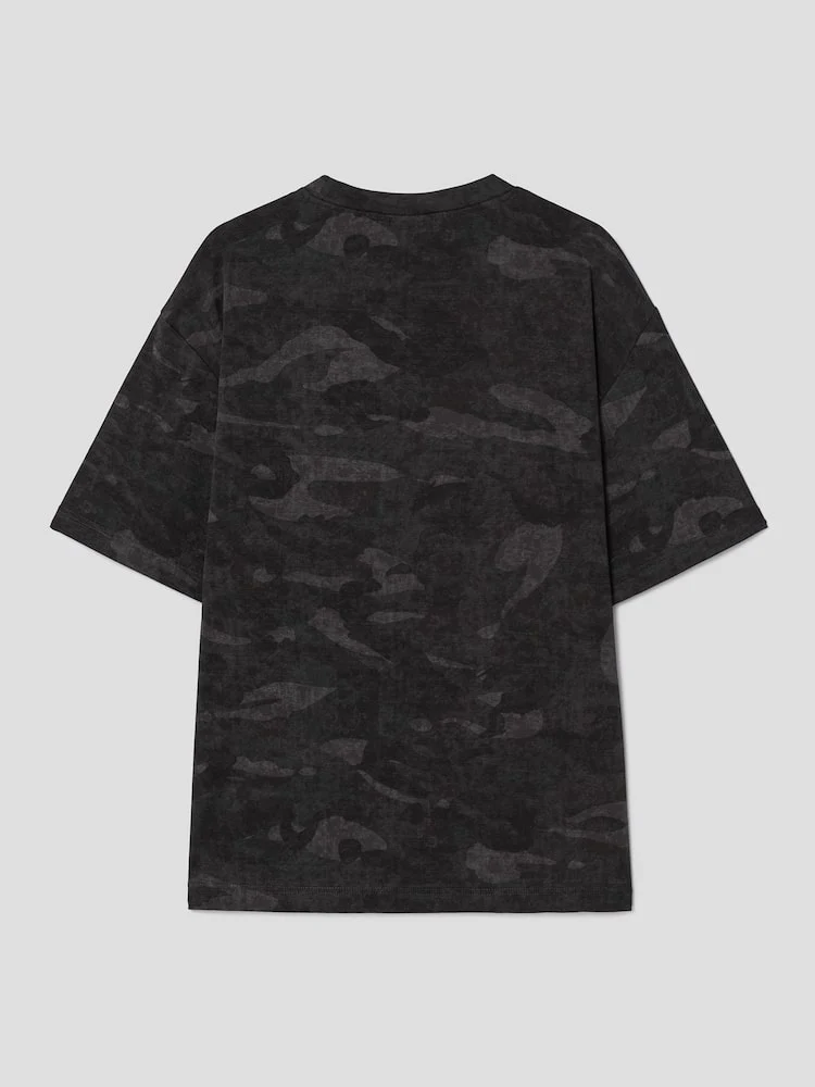 S.W.Smiley Camo Graphic Short Sleeve Tee - Black - Image 9