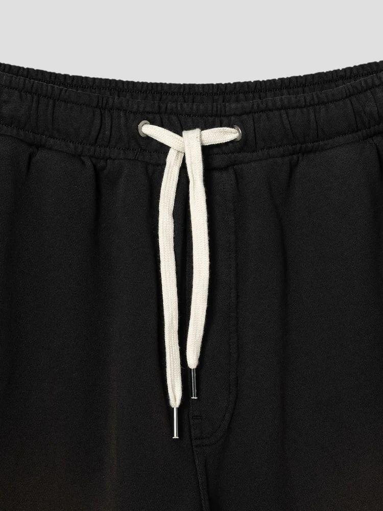 S.W.Smiley Dyed Bermuda Fit Sweatpants - Black - Image 9