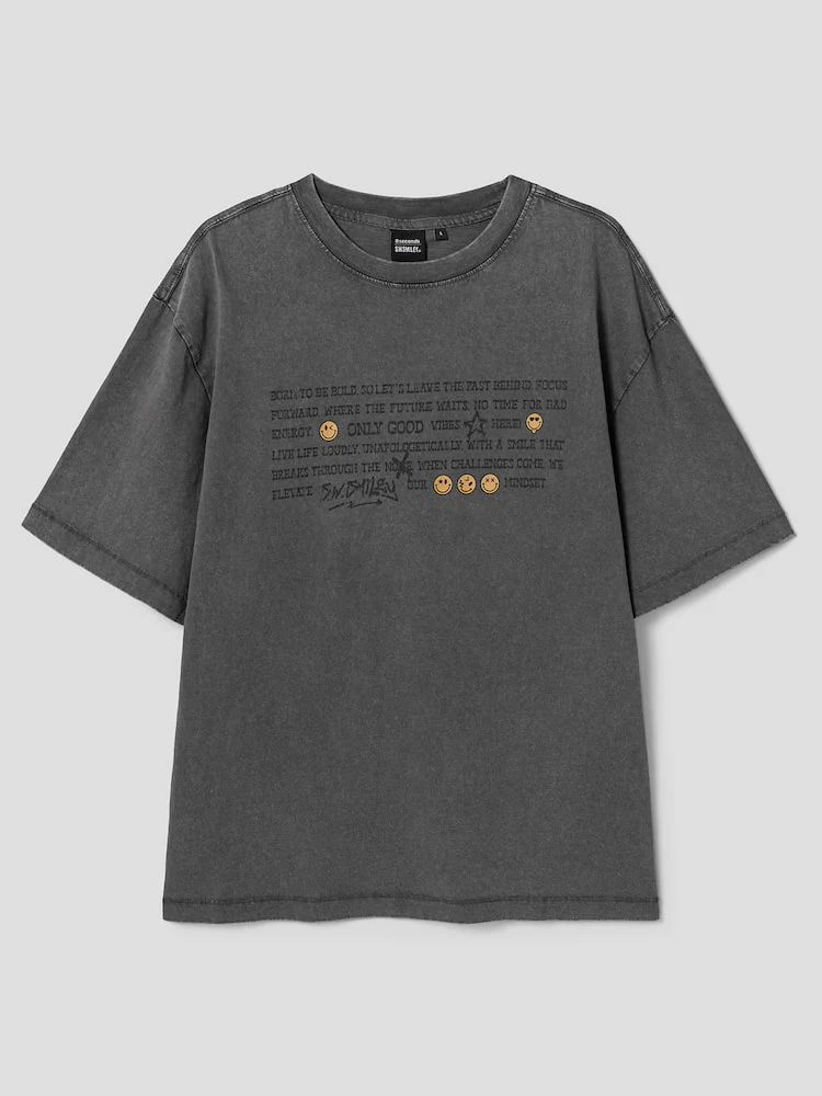S.W.Smiley Garment-Dyed Short-Sleeve Tee - Ash - Image 7