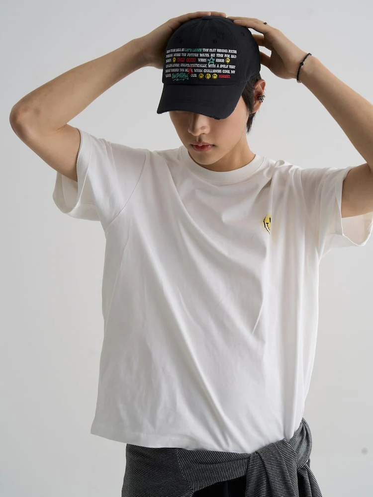 S.W.Smiley Graphic Short Sleeve Tee - White - Image 3