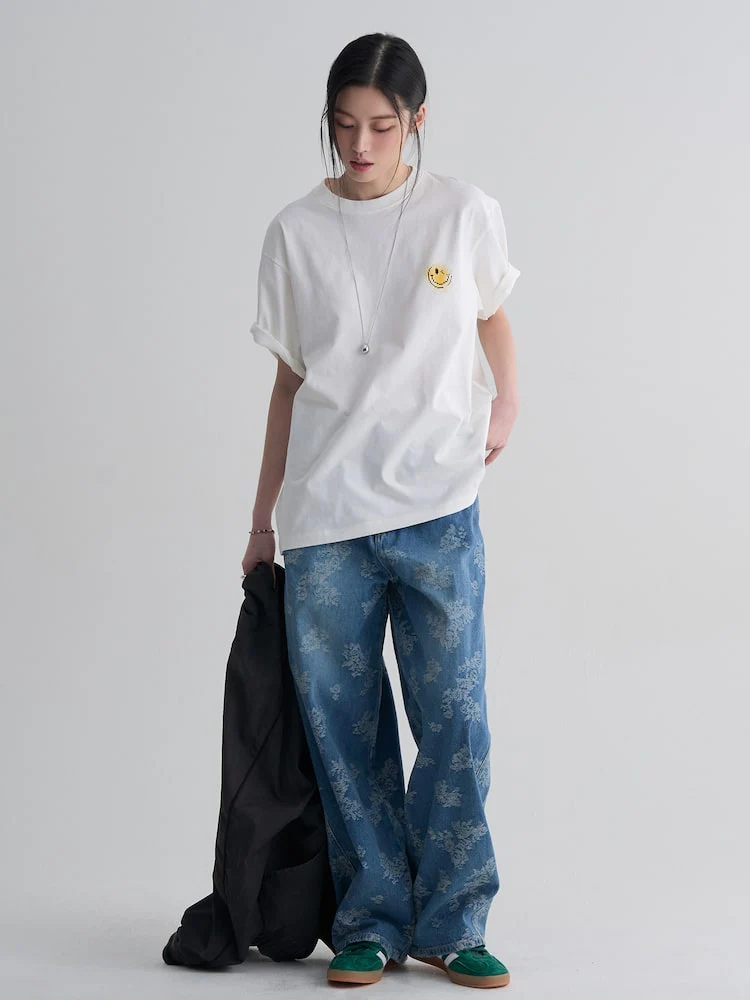 S.W.Smiley Graphic Short Sleeve Tee - White - Image 6