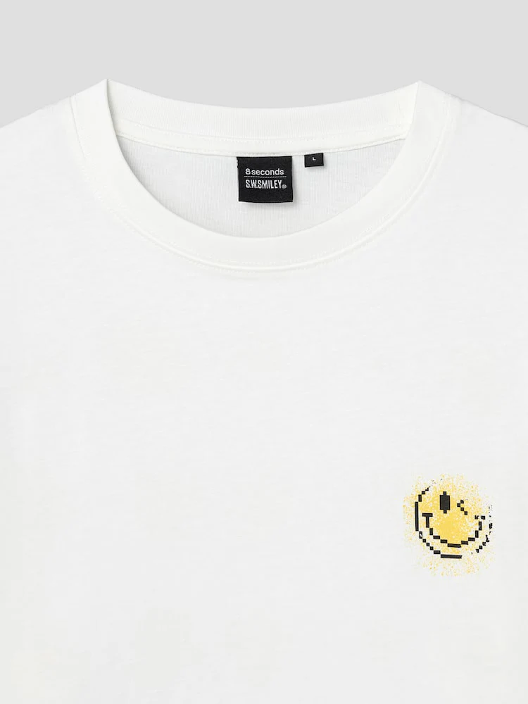 S.W.Smiley Graphic Short Sleeve Tee - White - Image 9
