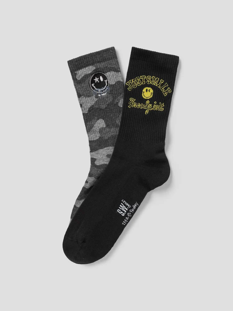 S.W.Smiley Men's Socks 2-Piece Set - White - Image 2