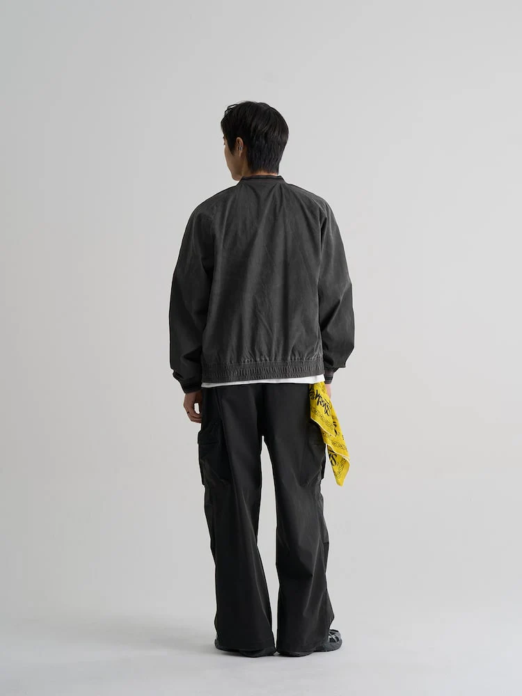S.W.Smiley Natural Varsity Jacket - Ash - Image 5