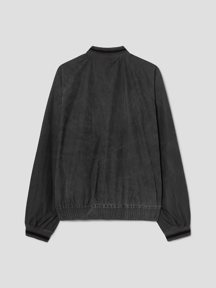S.W.Smiley Natural Varsity Jacket - Ash - Image 9