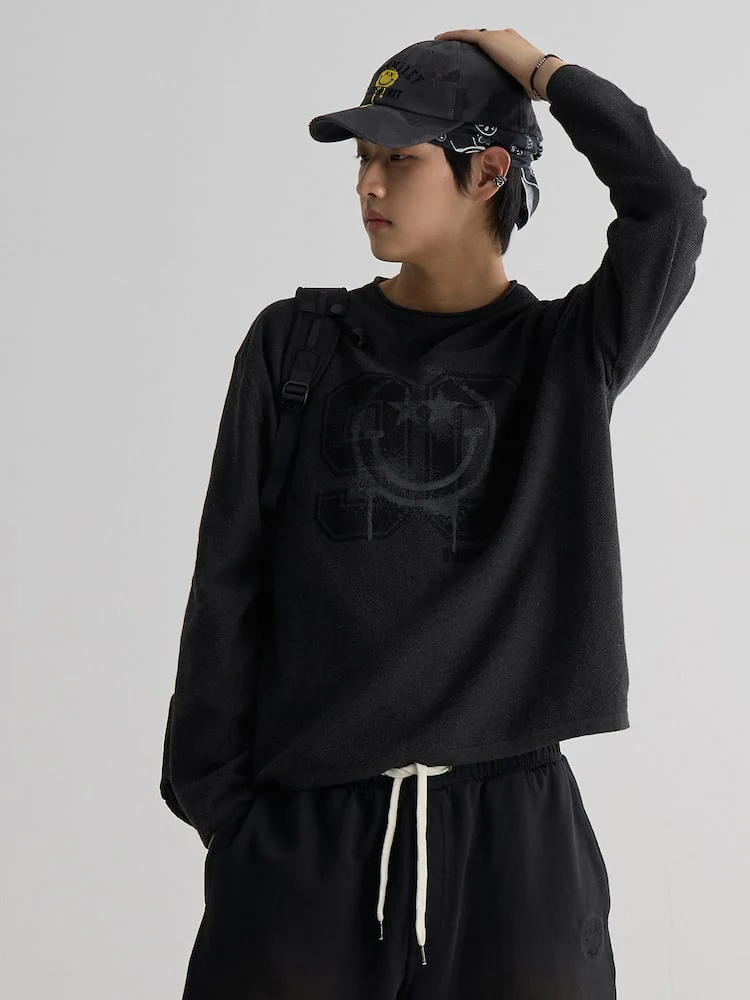 S.W.Smiley Print Pullover - Ash - Image 5