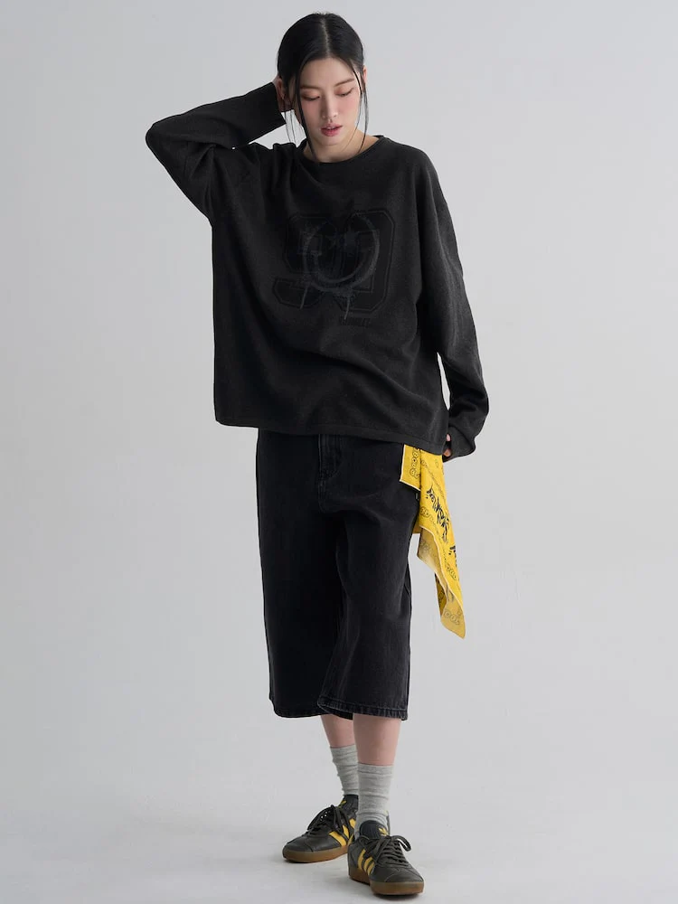 S.W.Smiley Print Pullover - Ash - Image 6