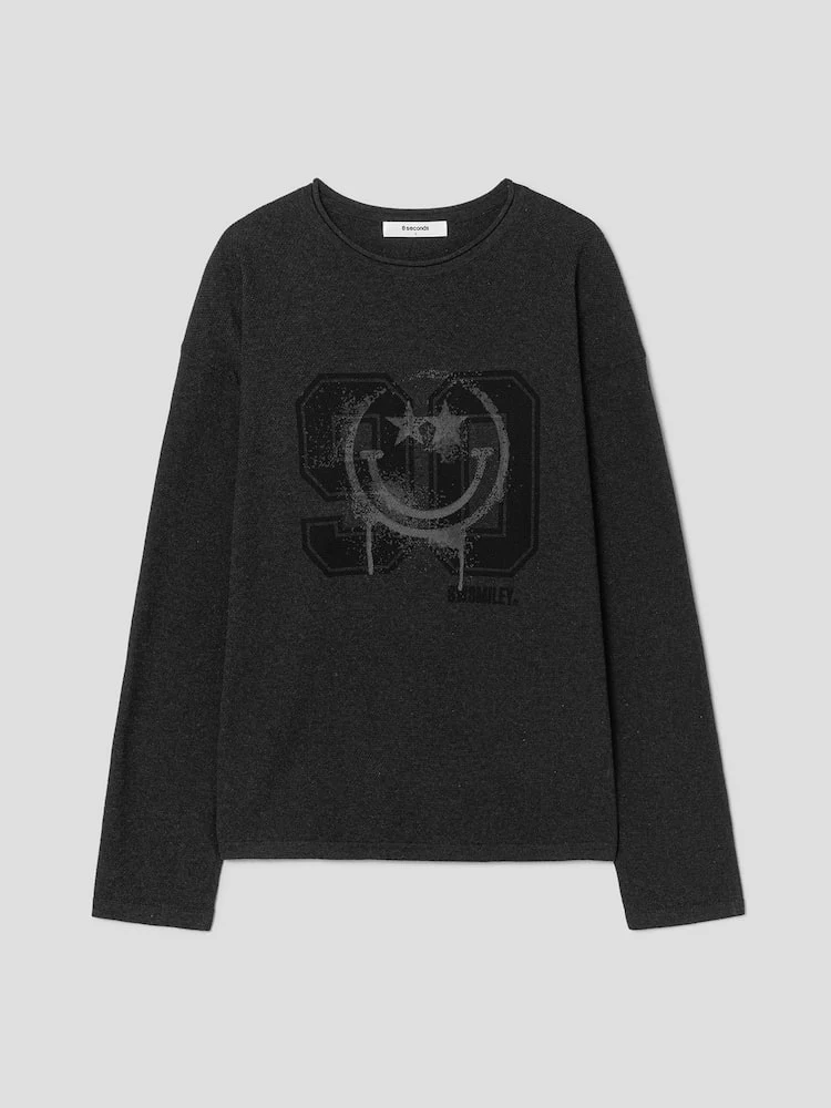S.W.Smiley Print Pullover - Ash - Image 7