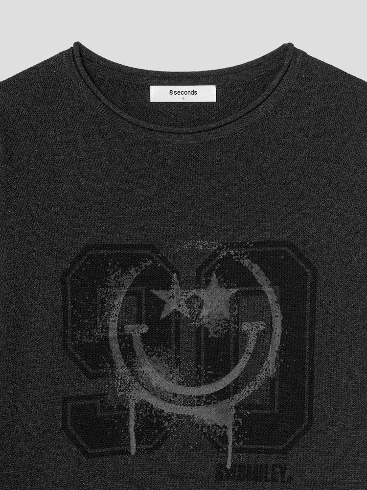 S.W.Smiley Print Pullover - Ash - Image 9