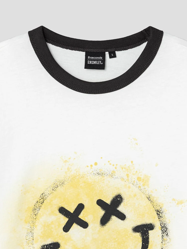 S.W.Smiley Signature Graphic Short Sleeve Tee - White - Image 10