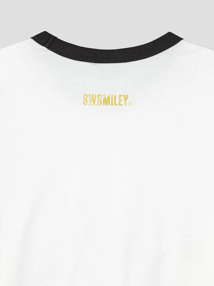 S.W.Smiley Signature Graphic Short Sleeve Tee - White - Image 13