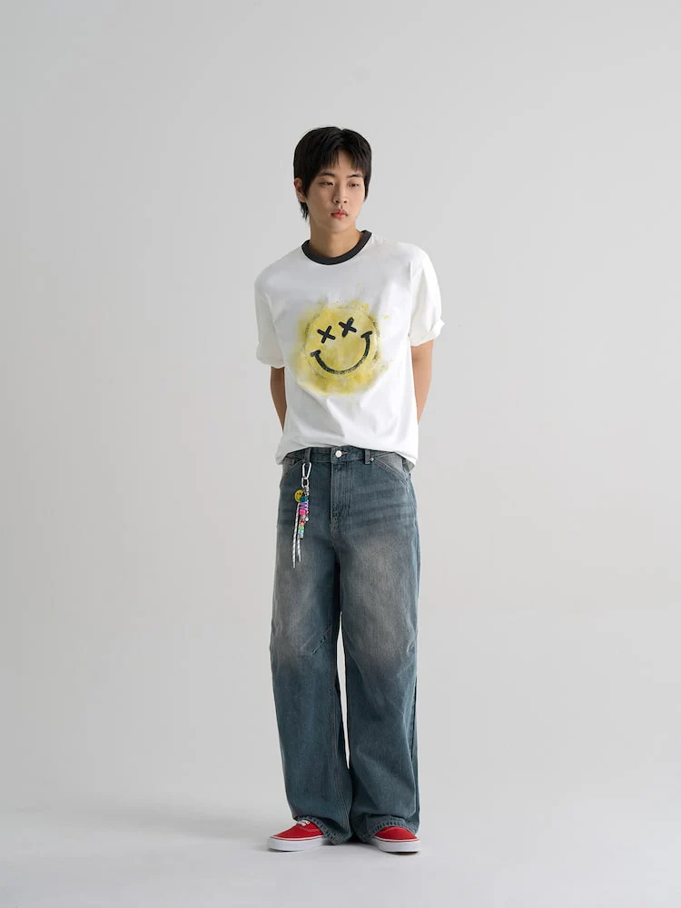 S.W.Smiley Signature Graphic Short Sleeve Tee - White - Image 2