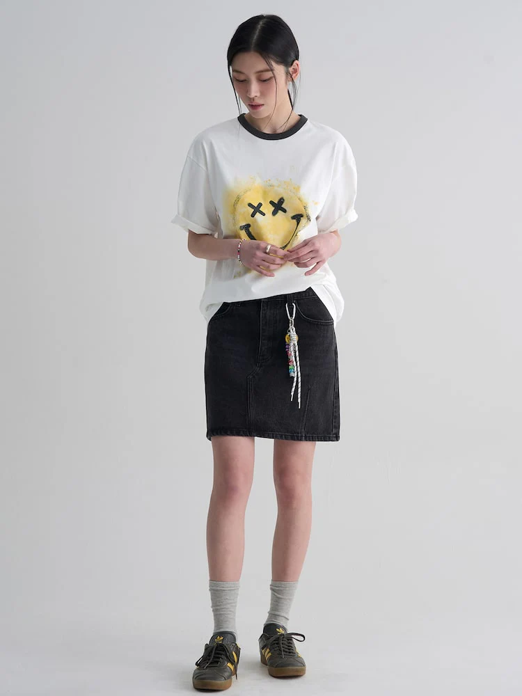 S.W.Smiley Signature Graphic Short Sleeve Tee - White - Image 7