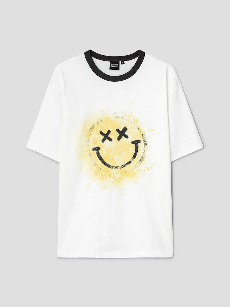 S.W.Smiley Signature Graphic Short Sleeve Tee - White - Image 8