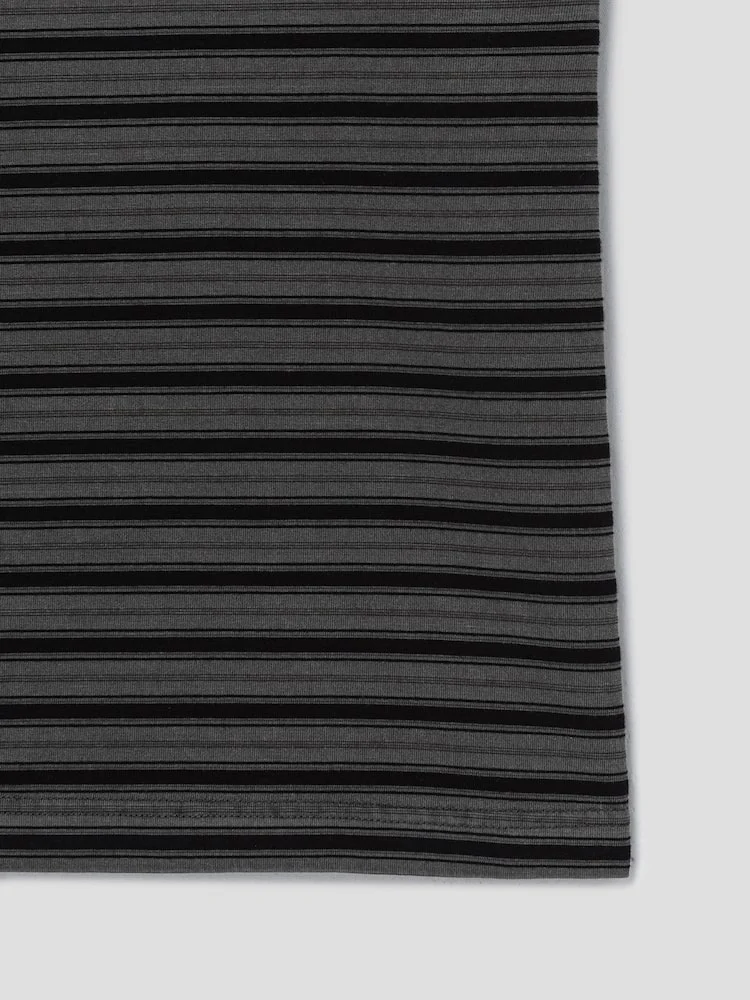 S.W.Smiley Striped Dyed Short Sleeve Tee - Ash - Image 12