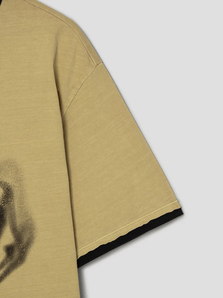 S.W.Smiley Garment-Dyed Short-Sleeve Tee - Yellow - Image 10