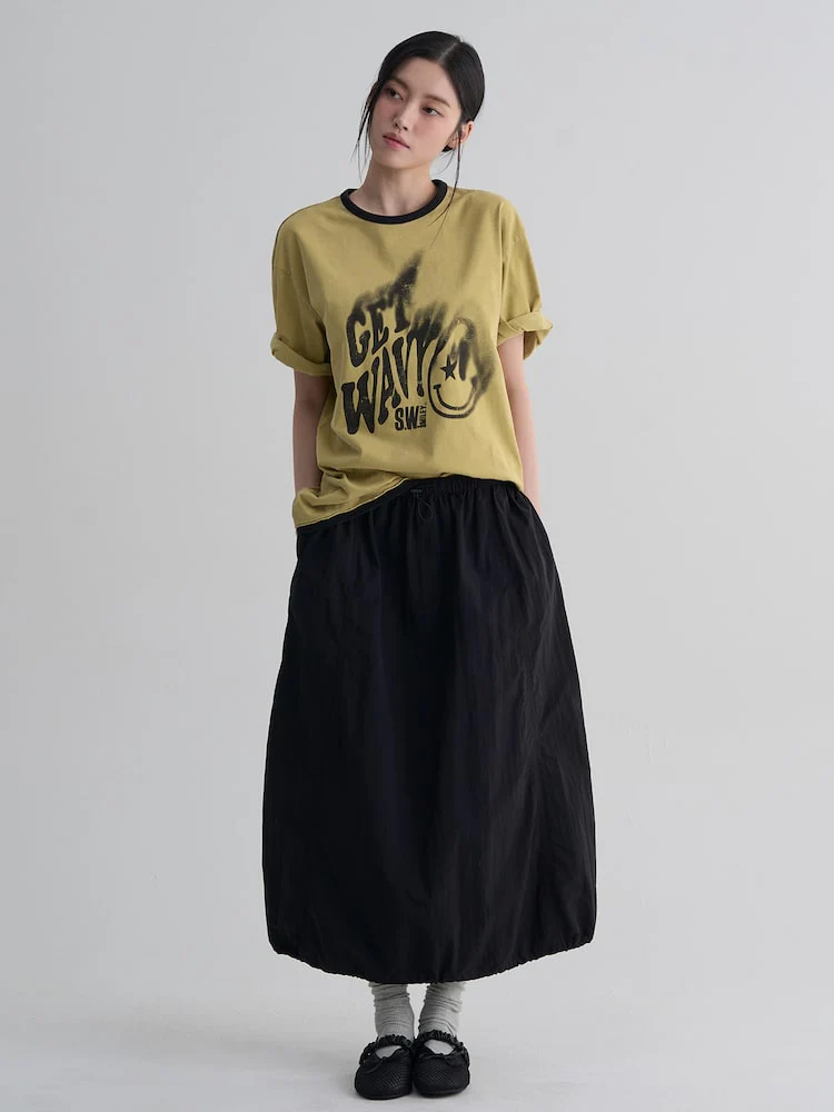 S.W.Smiley Garment-Dyed Short-Sleeve Tee - Yellow - Image 6