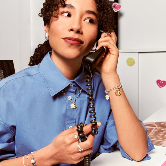 Thomas Sabo Silver SMILEYWORLD® Daisy Charm Pendant Connect - Image 3
