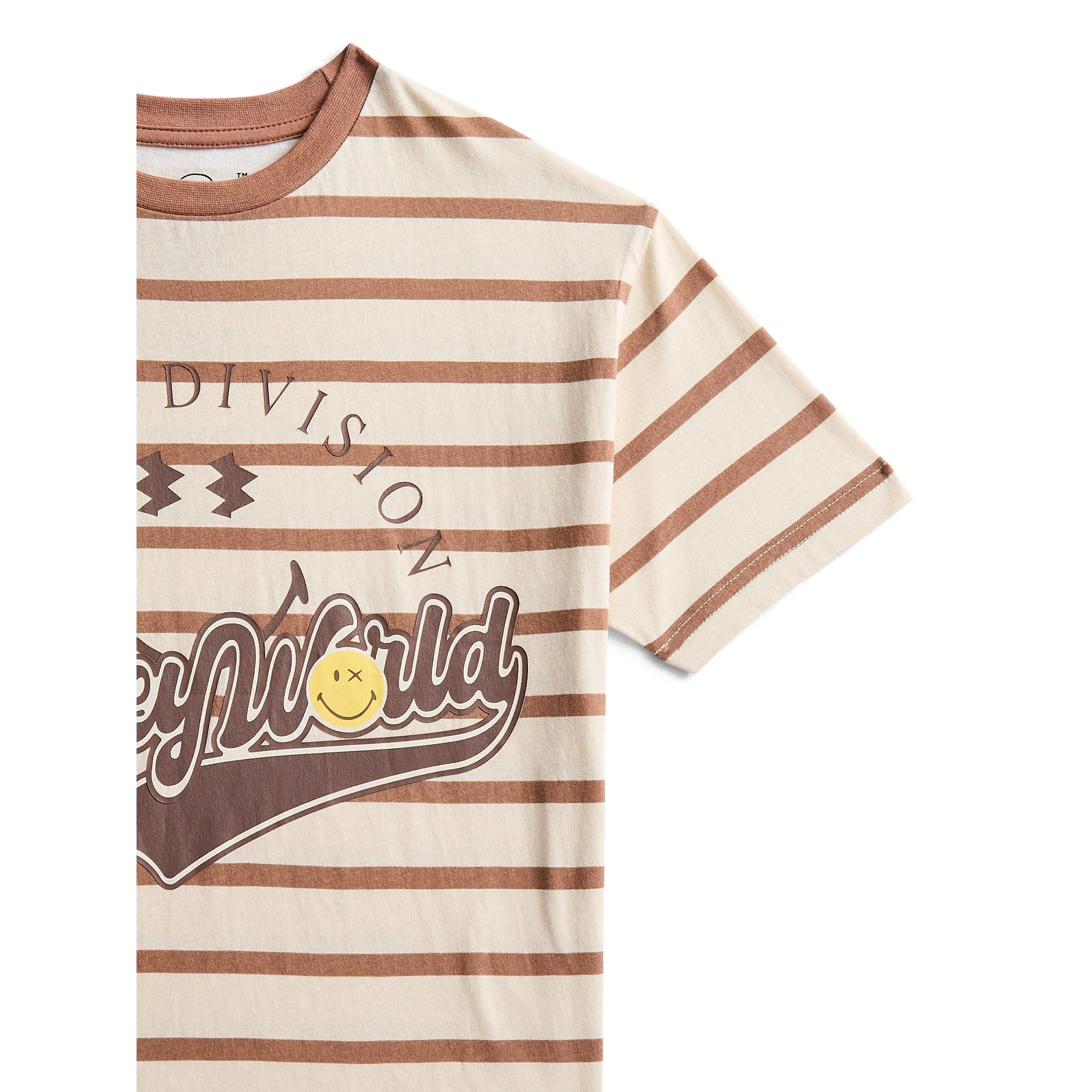 Smiley Boys' Striped Cotton Graphic Tee with Short Sleeves, Sizes XS-2XL - Image 3