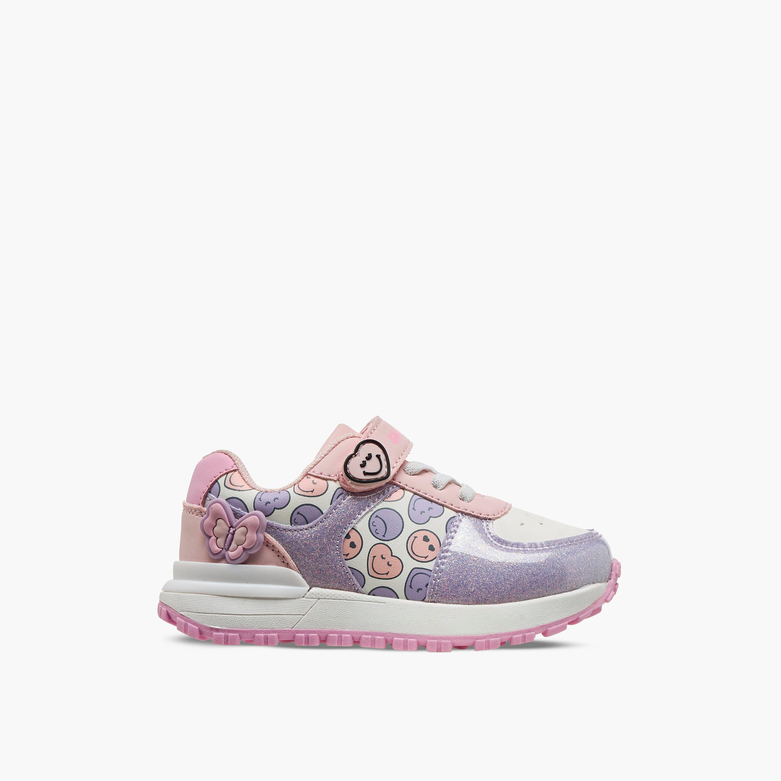 SmileyWorld Girls Hook and Loop Ankle Sneakers - Image 2