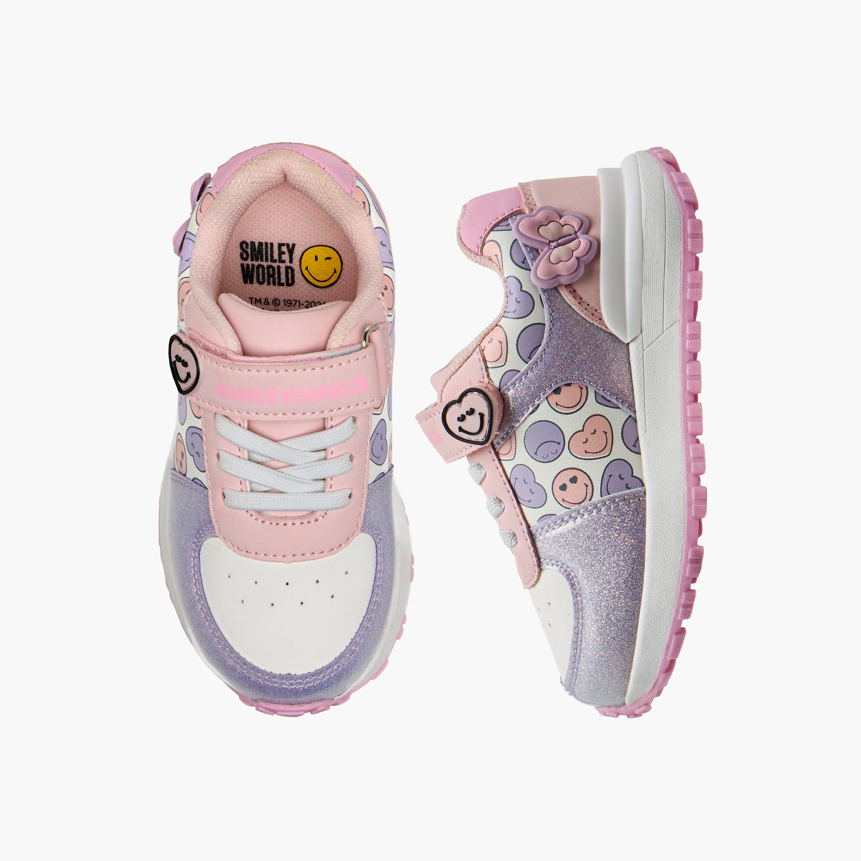 SmileyWorld Girls Hook and Loop Ankle Sneakers - Image 3