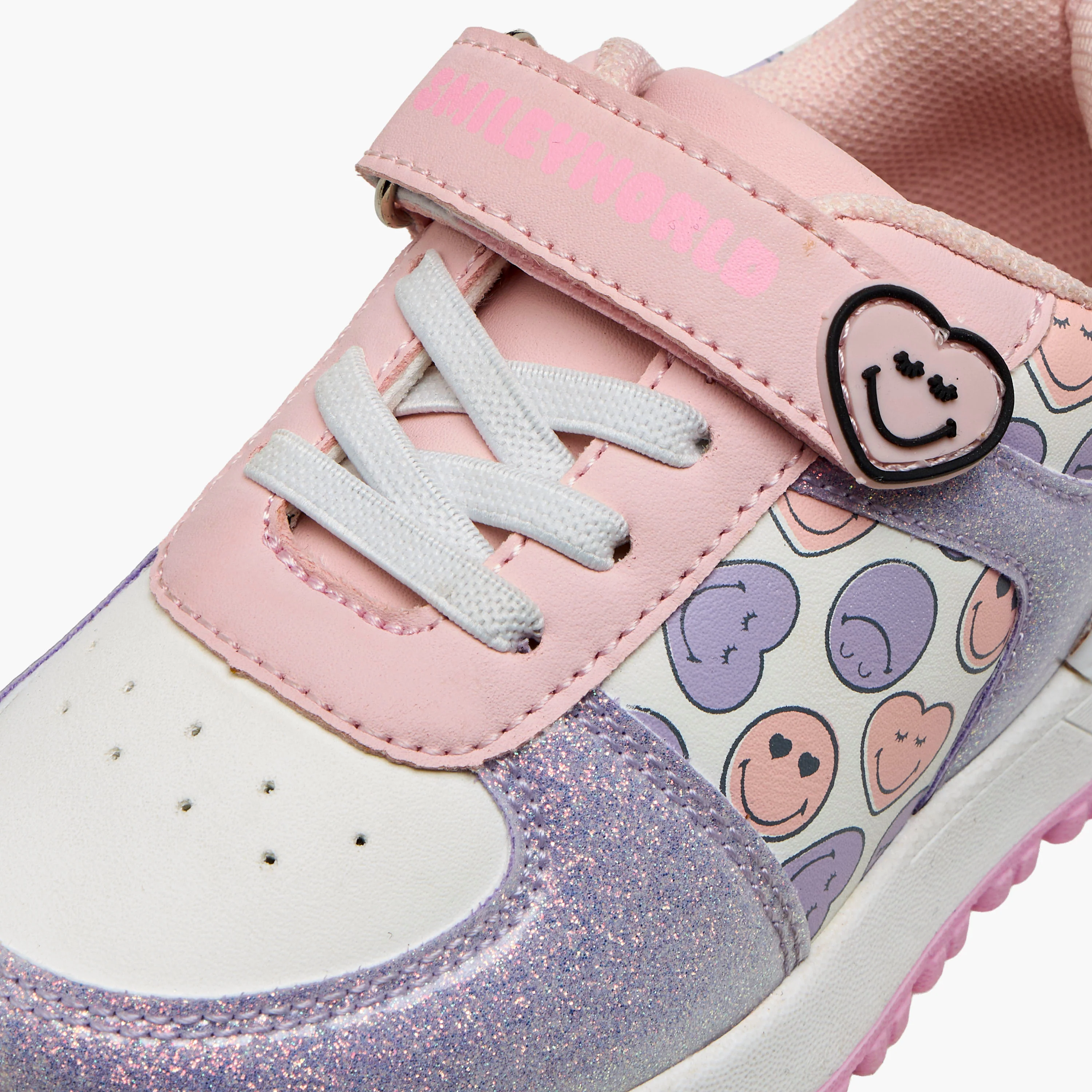 SmileyWorld Girls Hook and Loop Ankle Sneakers - Image 5