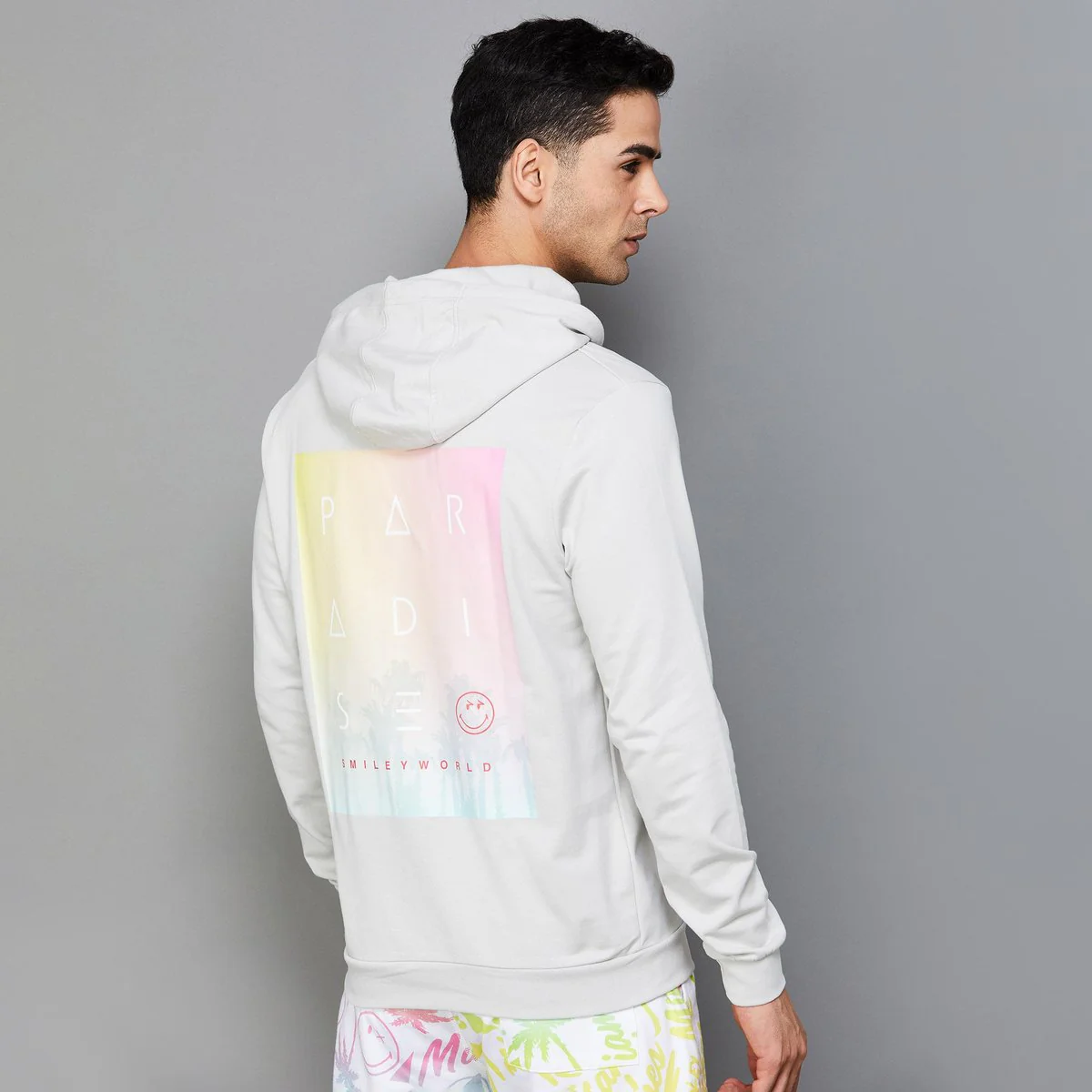Smiley Men Graphic Printed Hooded Sweatshirt - Image 5