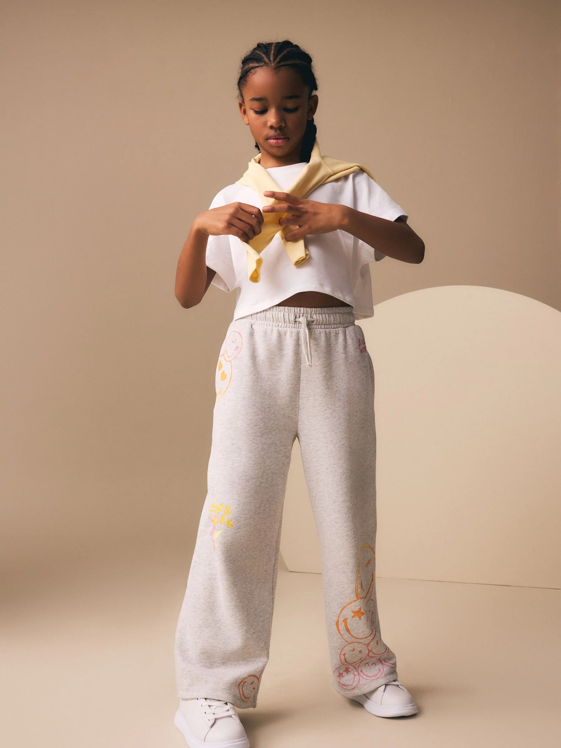 Smiley World Grey Wide Leg Joggers (3-16yrs) - Image 3