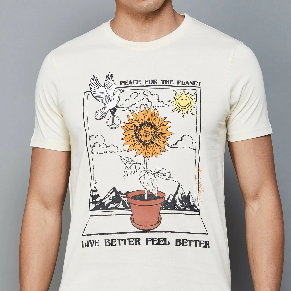 Smiley World Men Graphic Printed Regular Fit T-Shirt - Image 4