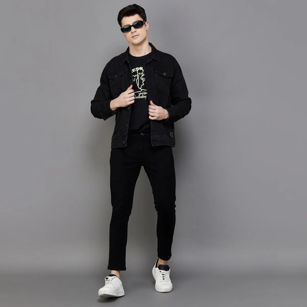 SmileyWorld Men Solid Denim Jacket - Image 2
