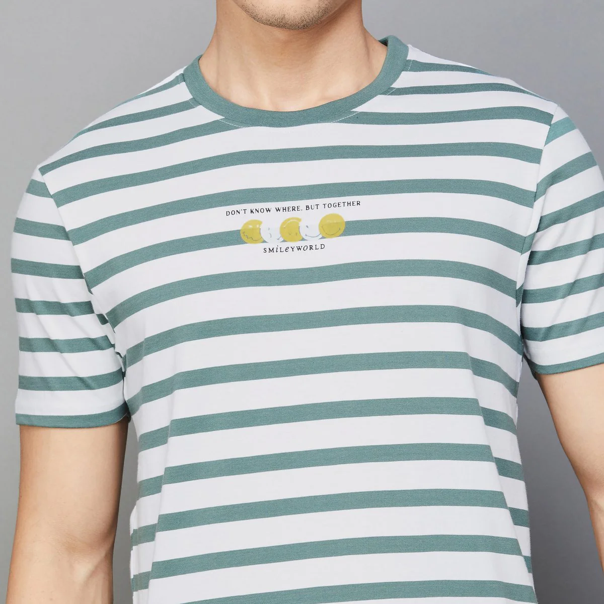 Smiley World Men Striped T-Shirt - Image 4