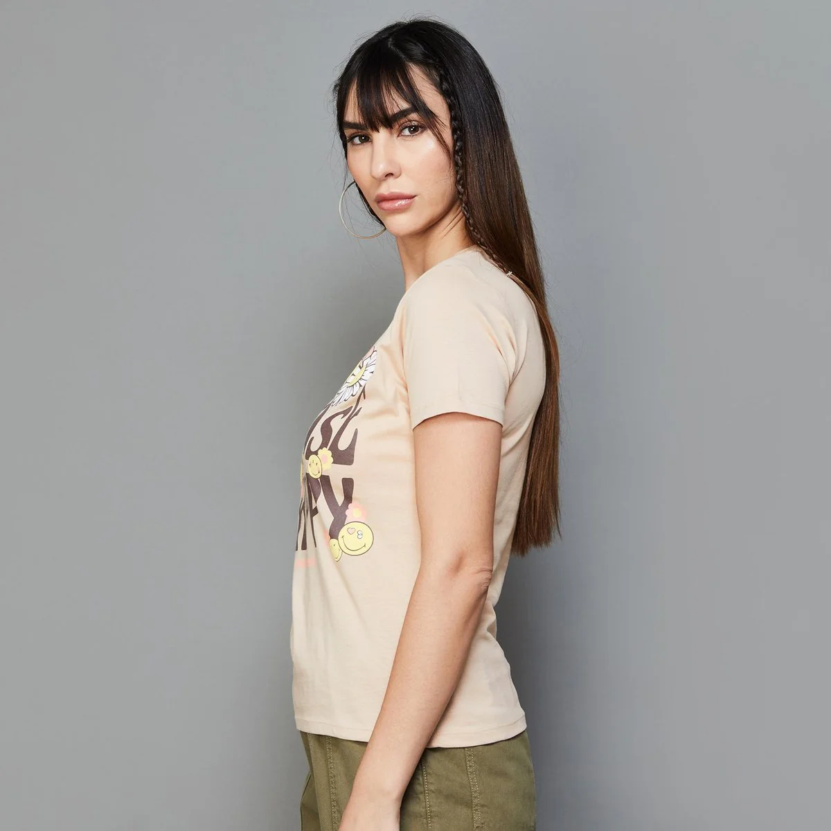 SmileyWorld Women Graphic Printed Round Neck T-shirt - Image 3