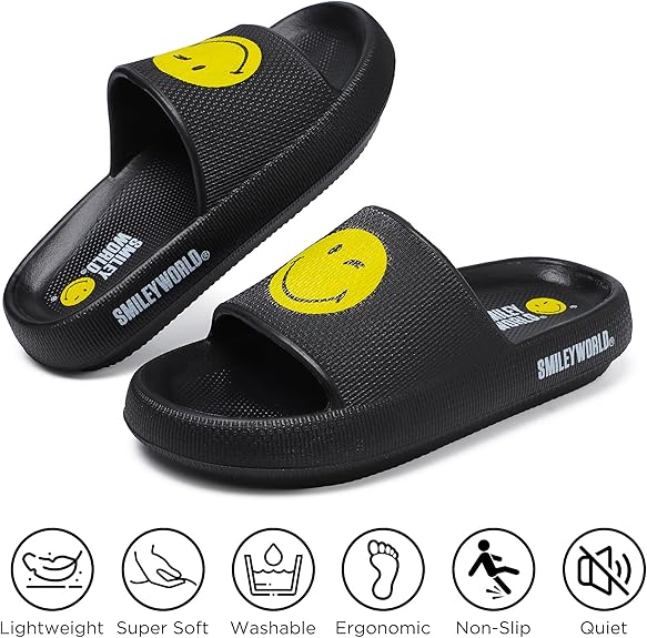 SmileyWorld Bathing Slides Black - Image 2