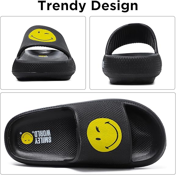 SmileyWorld Bathing Slides Black - Image 3