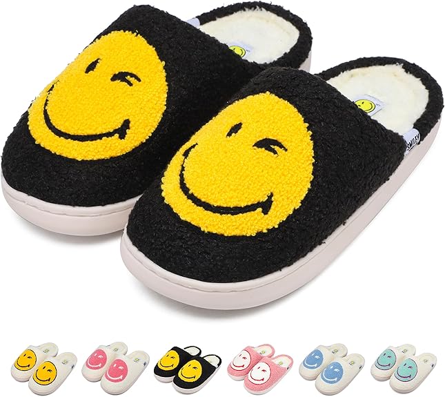 SmileyWorld Bathing Slippers Black/Yellow