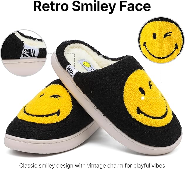 SmileyWorld Bathing Slippers Black/Yellow - Image 2