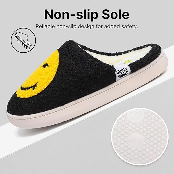 SmileyWorld Bathing Slippers Black/Yellow - Image 5