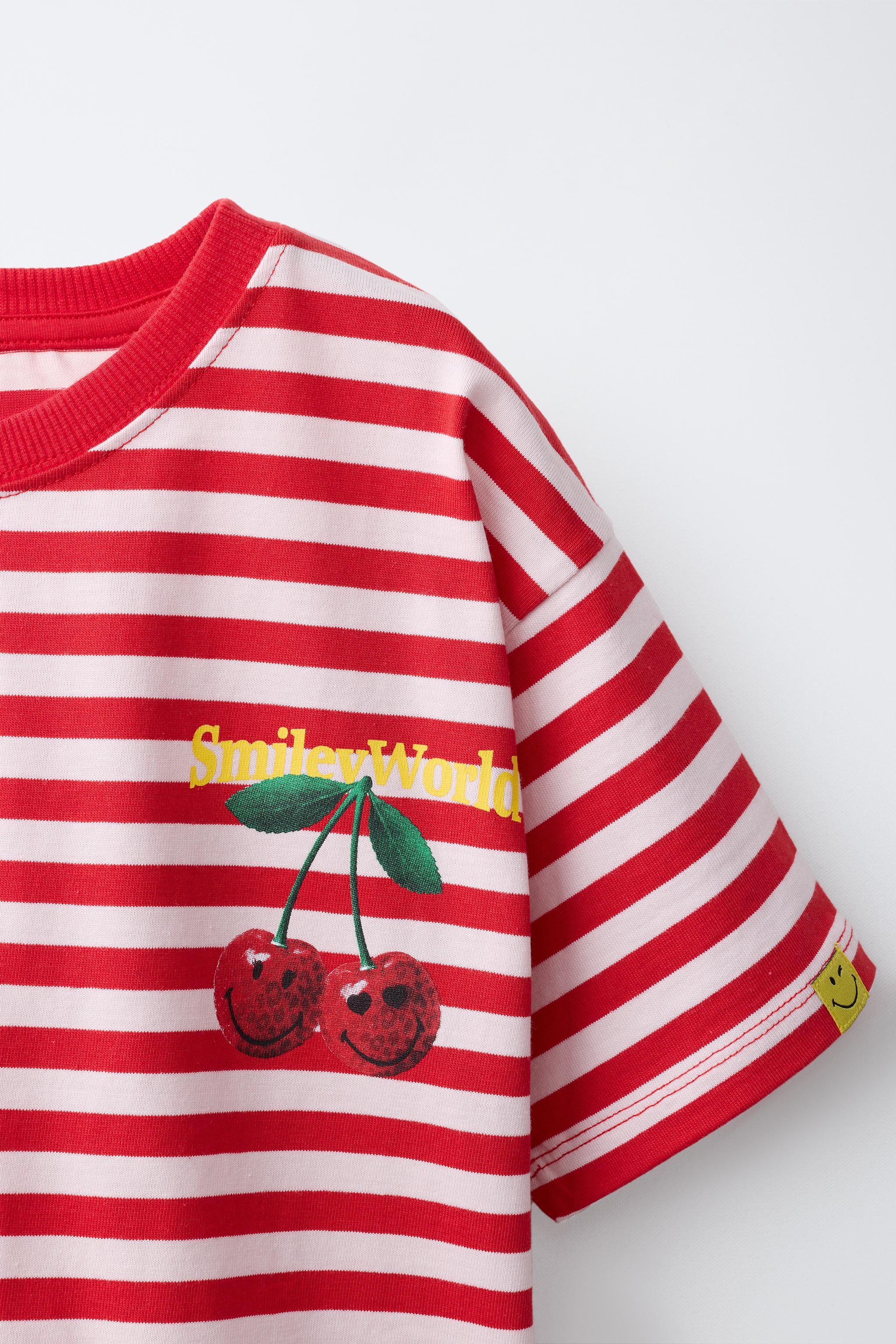 SMILEYWORLD® STRIPED CHERRY PRINT T-SHIRT - Image 3