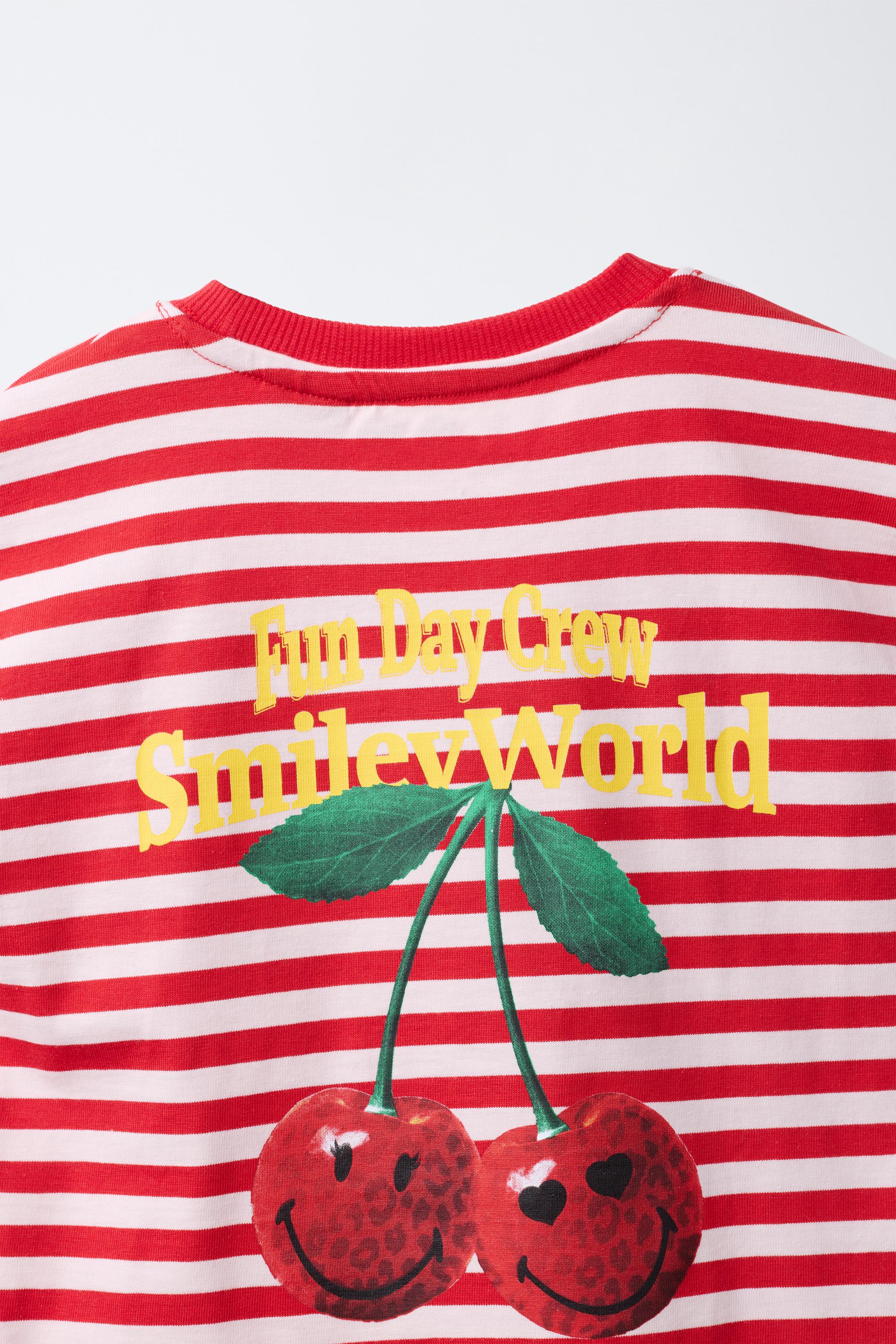 SMILEYWORLD® STRIPED CHERRY PRINT T-SHIRT - Image 4