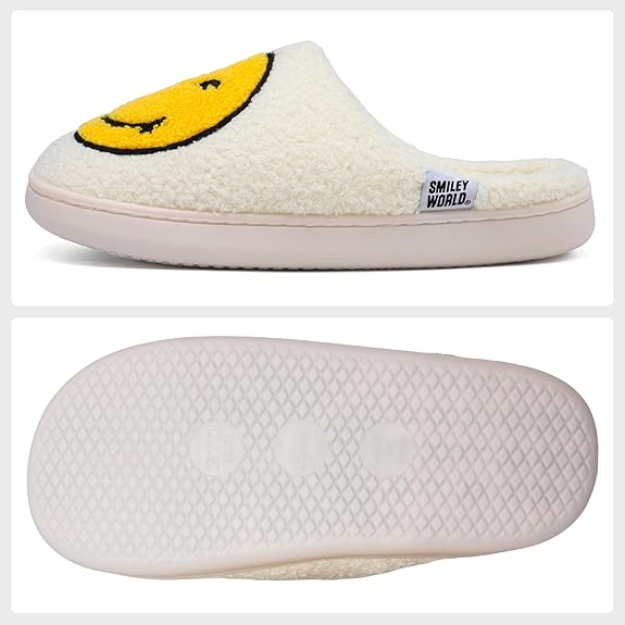 SmileyWorld Bathing Slippers White/Yellow - Image 3