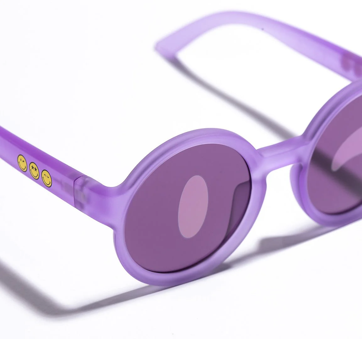 SmileyWorld Baby Sunglasses Round Coral Purple - Image 6