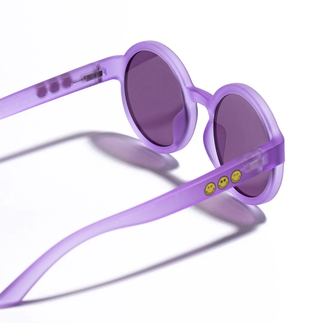 SmileyWorld Baby Sunglasses Round Coral Purple - Image 7