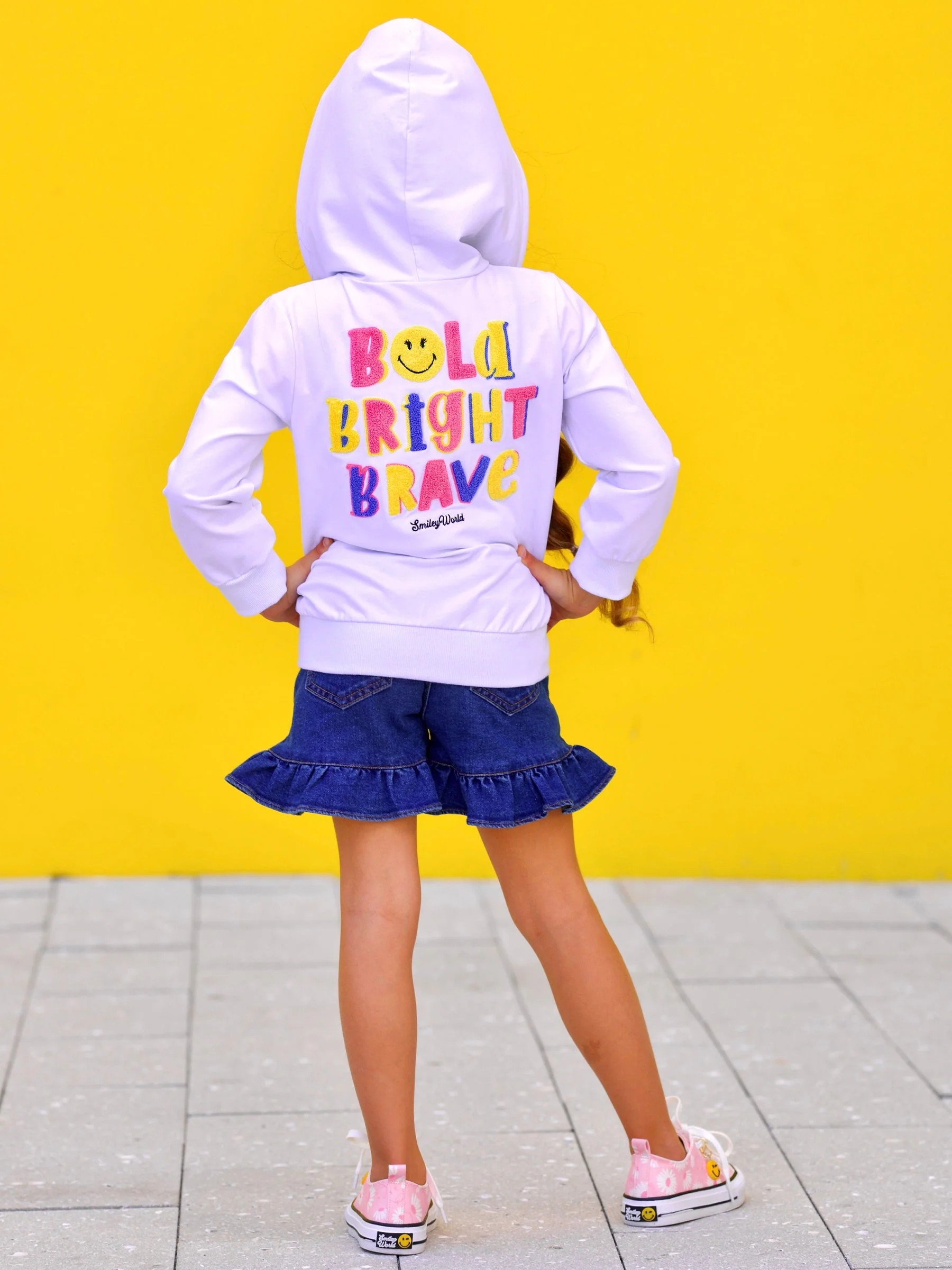 SmileyWorld Bold, Bright, Brave Zip-Up Hoodie - Image 3