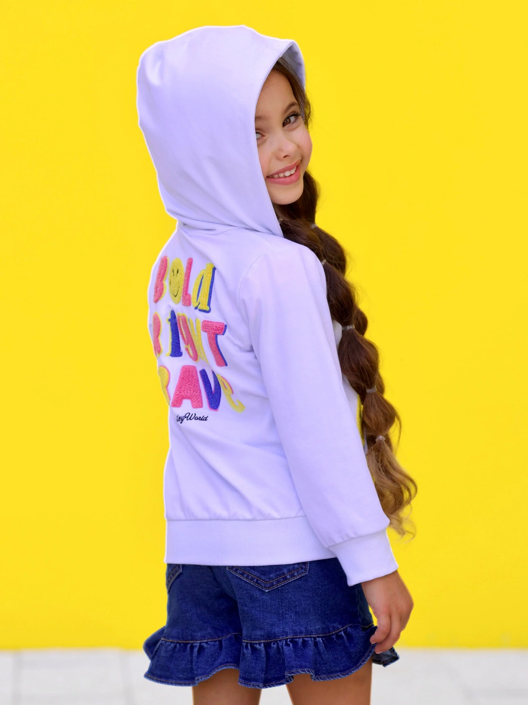 SmileyWorld Bold, Bright, Brave Zip-Up Hoodie - Image 6