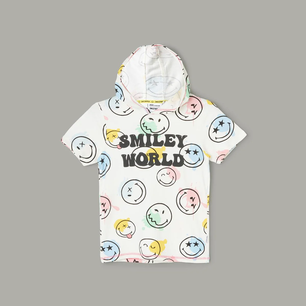 SmileyWorld Boys Hooded Printed T-Shirt