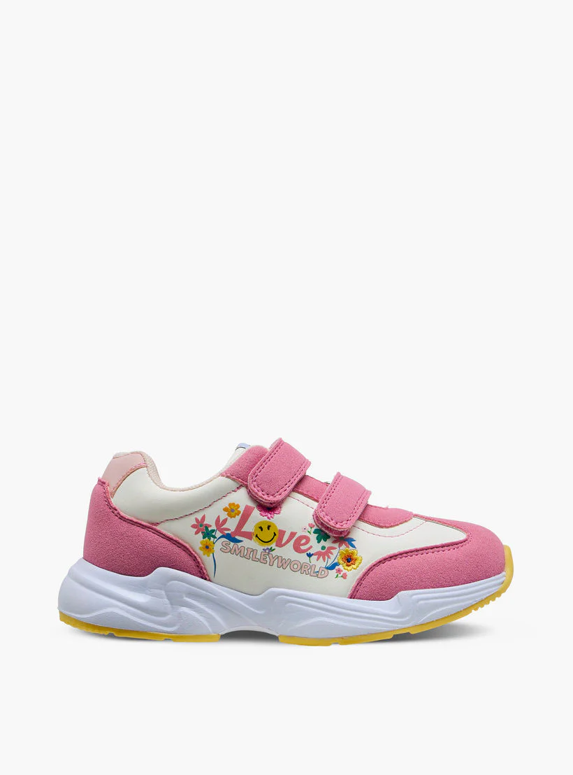 SmileyWorld Girls Hook and Loop Ankle Sneakers - Image 3