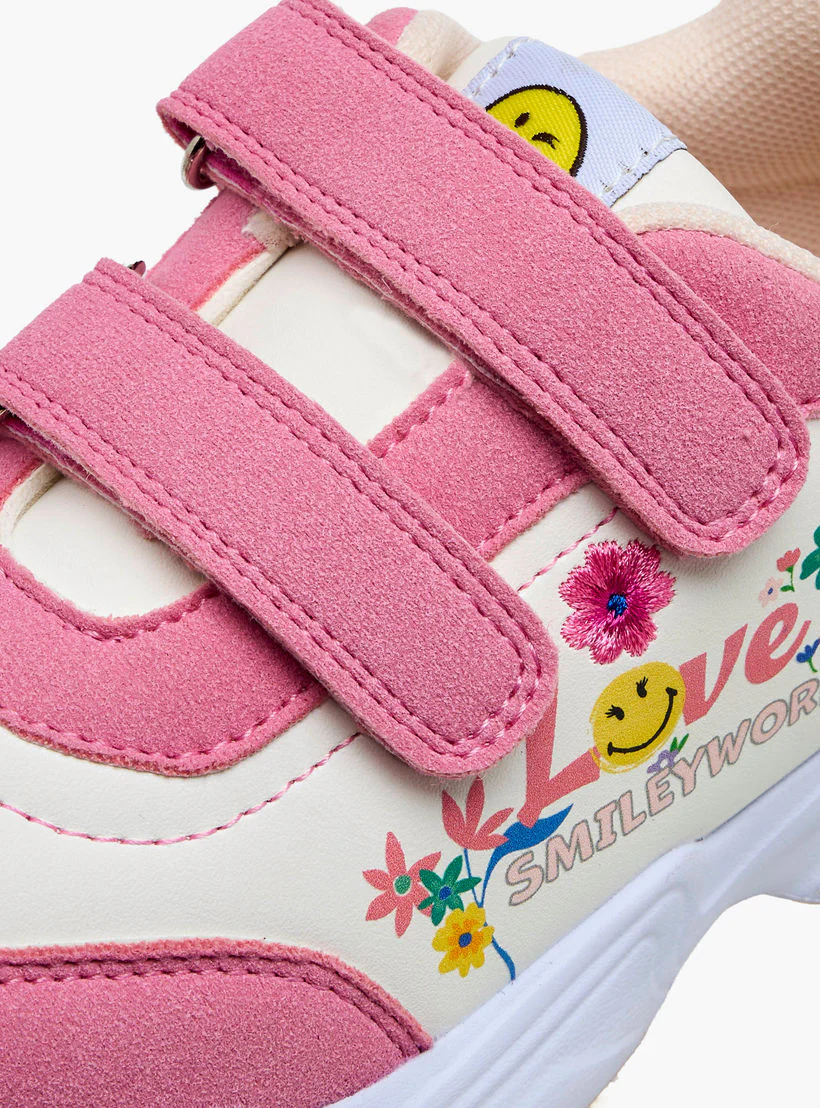 SmileyWorld Girls Hook and Loop Ankle Sneakers - Image 4