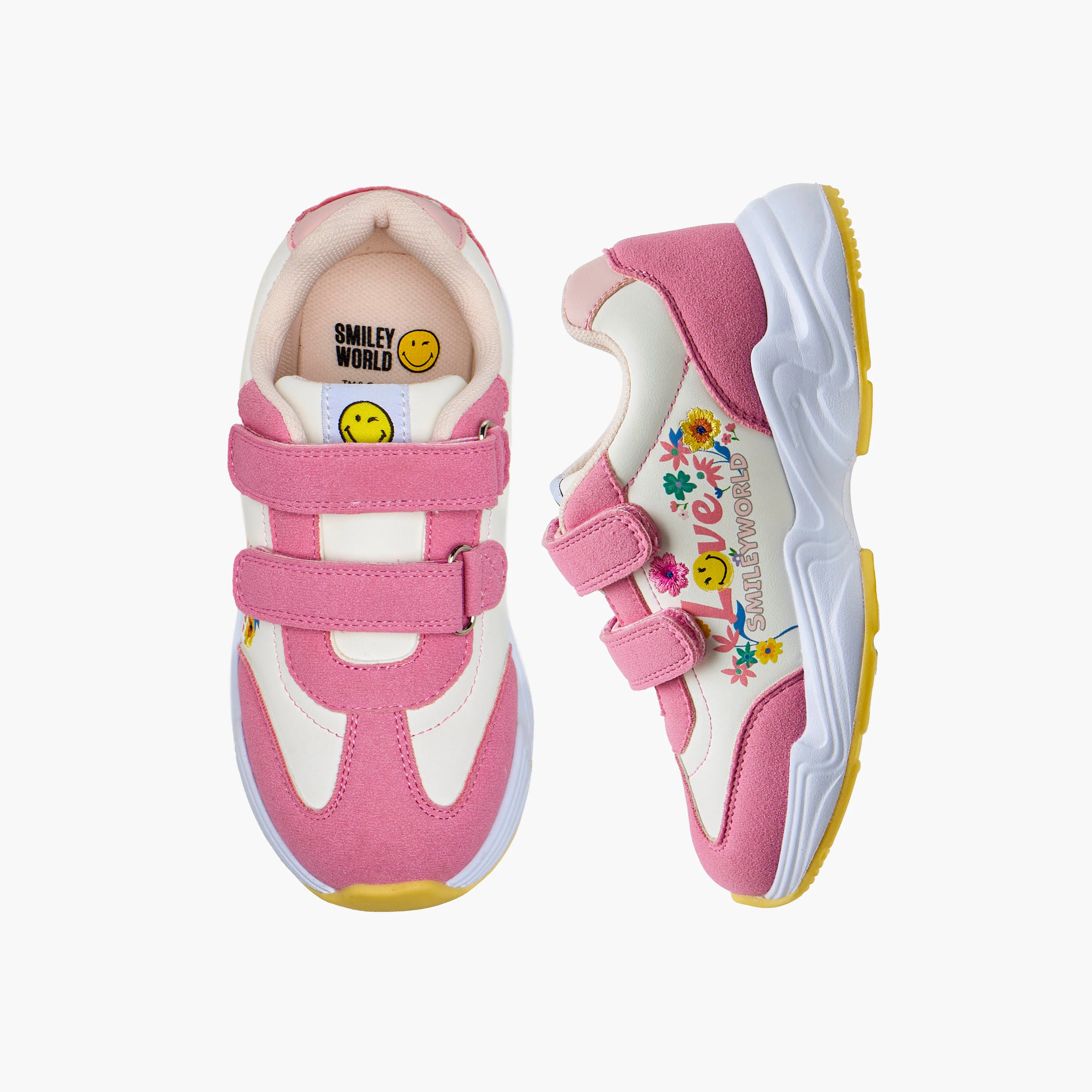 SmileyWorld Girls Hook and Loop Ankle Sneakers - Image 6