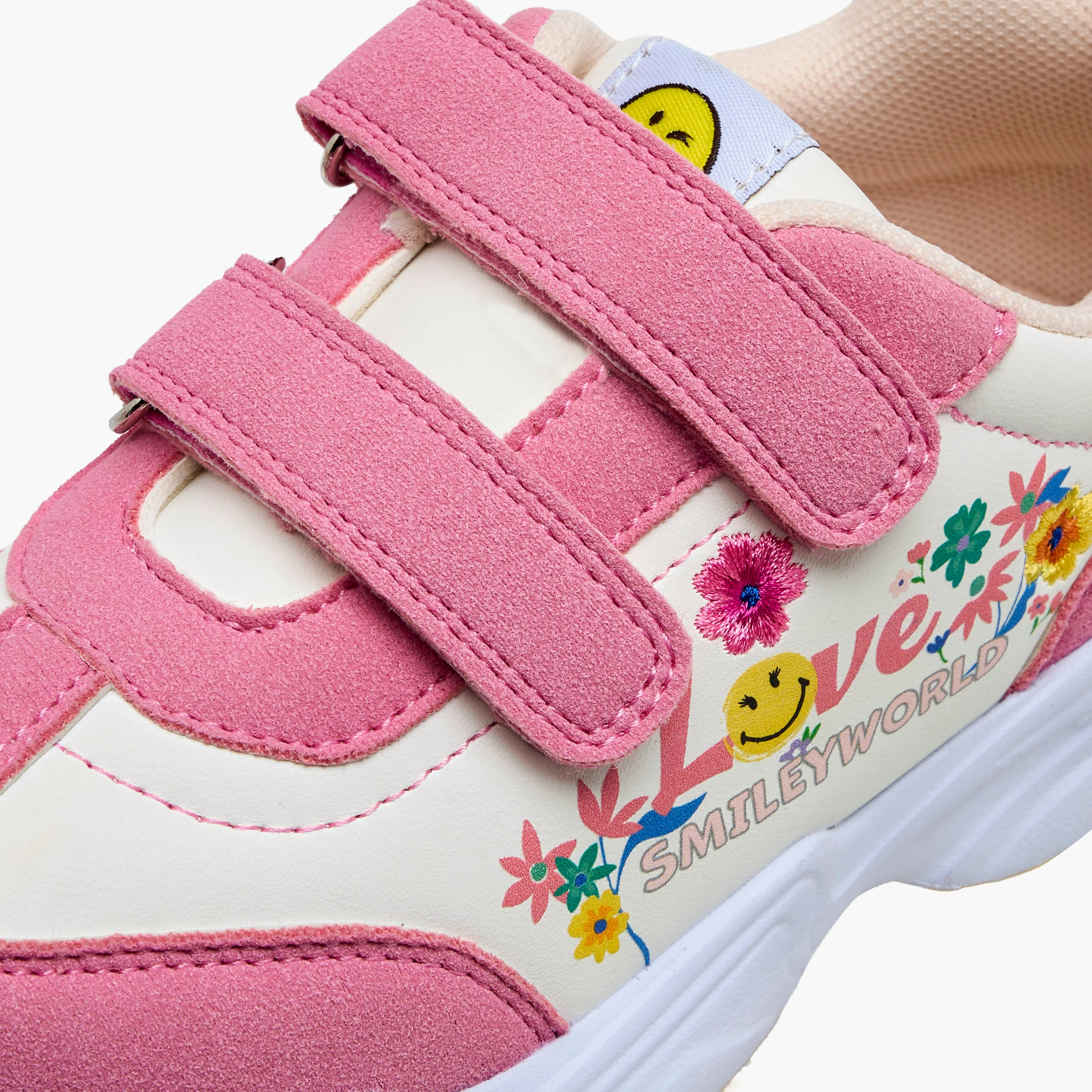 SmileyWorld Girls Hook and Loop Ankle Sneakers - Image 9